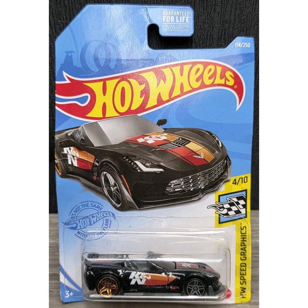 Hot Wheels HW Speed Graphics 4/10 (2020) Black Corvette C7 Z06 Convertible Toy C